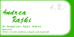 andrea rajki business card